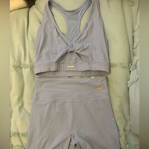 Gymshark Gray Sports Bra and Shorts Set